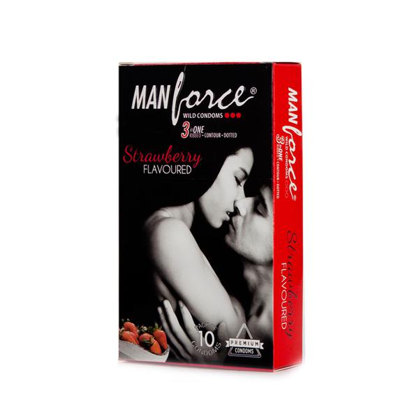 Picture of Manforce Condom  Large pack Mix  - 1 Pack Chocolate & 1 Pack Strawberry Flavor Dotted Condom - 10x2=20pcs Condom