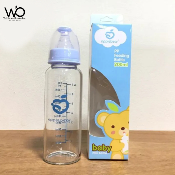 Picture of Baby Feeder Apple Bear PP Feeding Glass Bottle with Silicone Nipple 60ml/ 120ml/ 200ml (Select Size Before Order)
