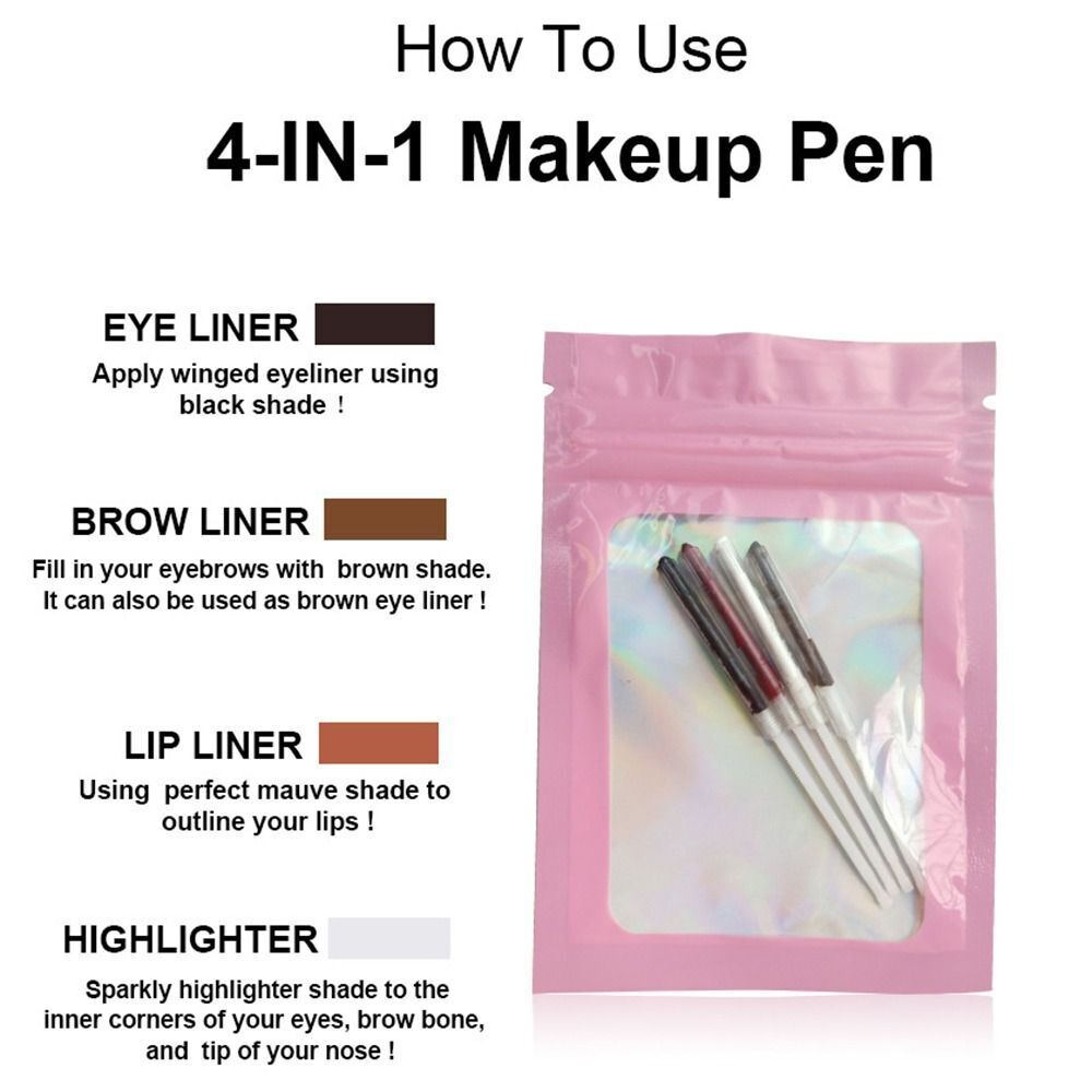 Picture of Makeup Easy Women 4 in1 Makeup Pen Lip Liner Pen Tattoo Marker Eyebrow Pencil