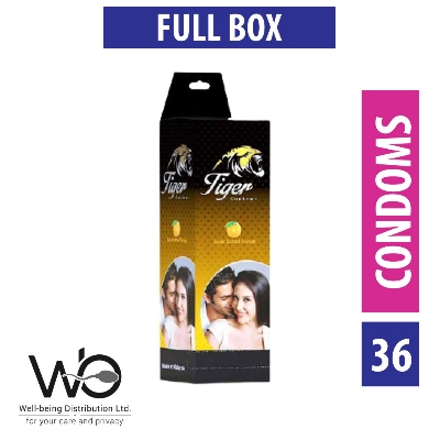 Picture of Tiger - Dotted Condoms Orange Flavour - Full Box