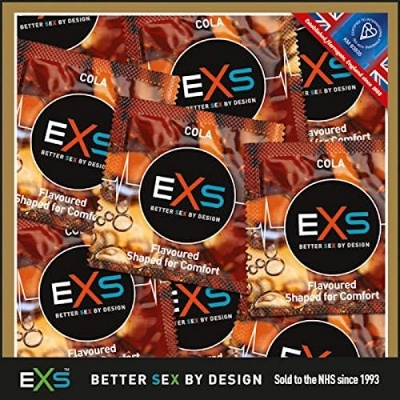 Picture of EXS Cola Flavor Condoms for Men | Combo Pack - 3 Pack | Natural Latex & Silicone Lubricated | UK