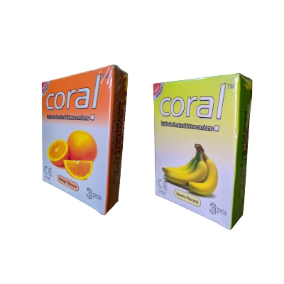 Picture of Coral Mix |1 Pack Orange & 1 Pack Banana Flavored Condom For Men | 3x2=6pcs