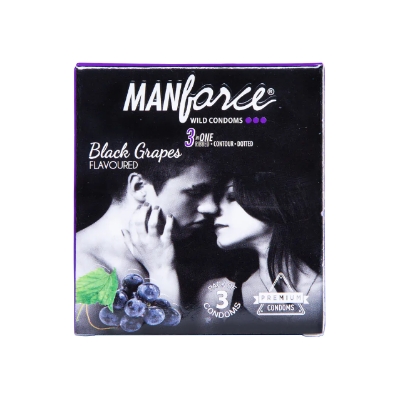 Picture of Manforce Dotted Black Grapes Flavored Condom Combo Pack - 3 Pack - 3x3=9pcs