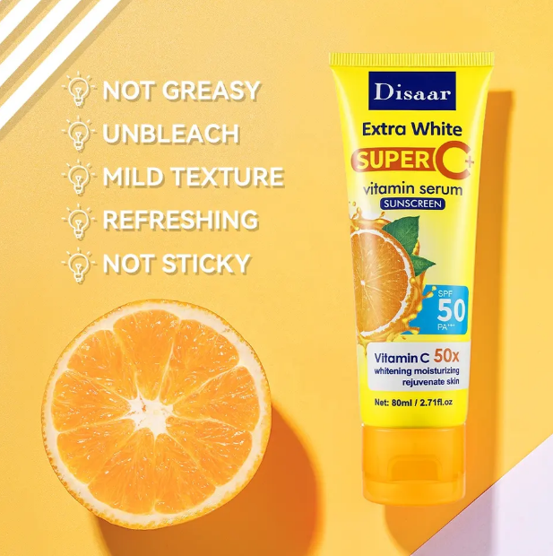 Picture of Disaar Sun Cream SPF50+ PA+++ Lightweight Natural Vitamin C Extract Sun Block Cream For Face 80ml
