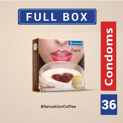 Picture of Sensation Dotted Coffee Condom Full Box 3*12 pack- 36 pcs Condom