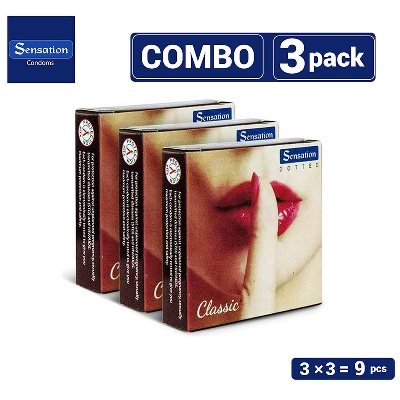 Picture of Sensation Dotted Classic Condom | 3 Pack Combo | Total 9 pieces Condom