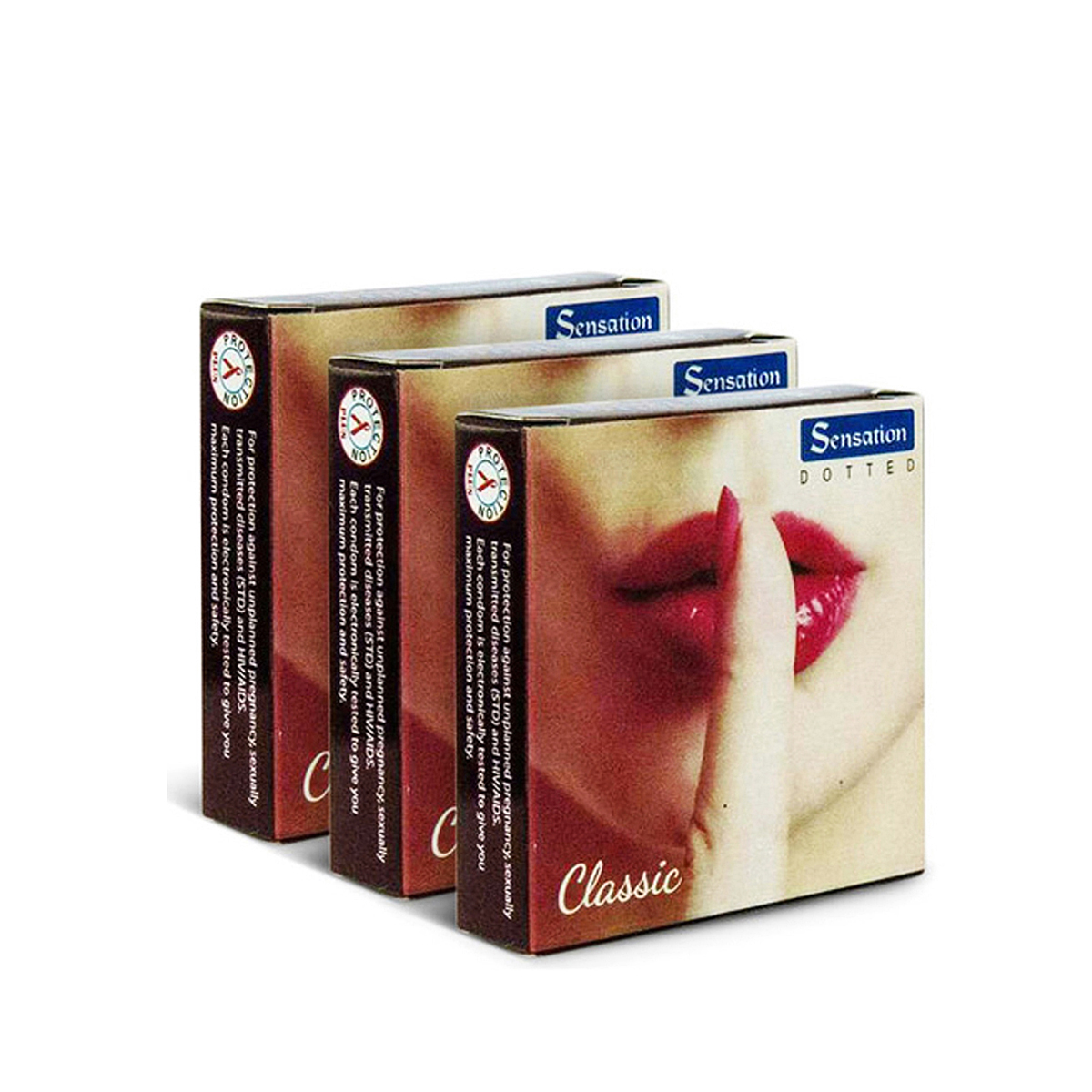 Picture of Sensation Dotted Classic Condom | 3 Pack Combo | Total 9 pieces Condom