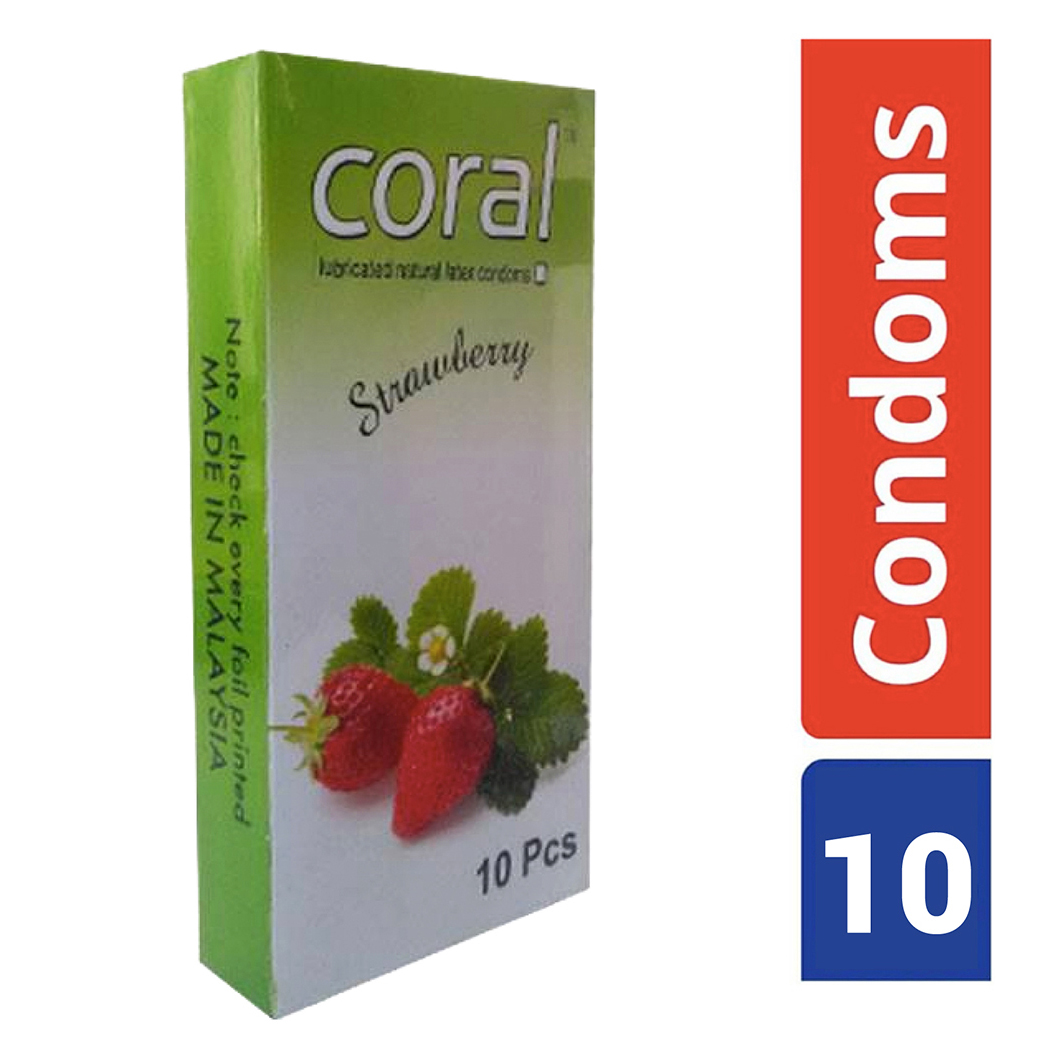 Picture of Coral - Strawberry Extra Performance Condom - Full Box - 10x1=10pcs