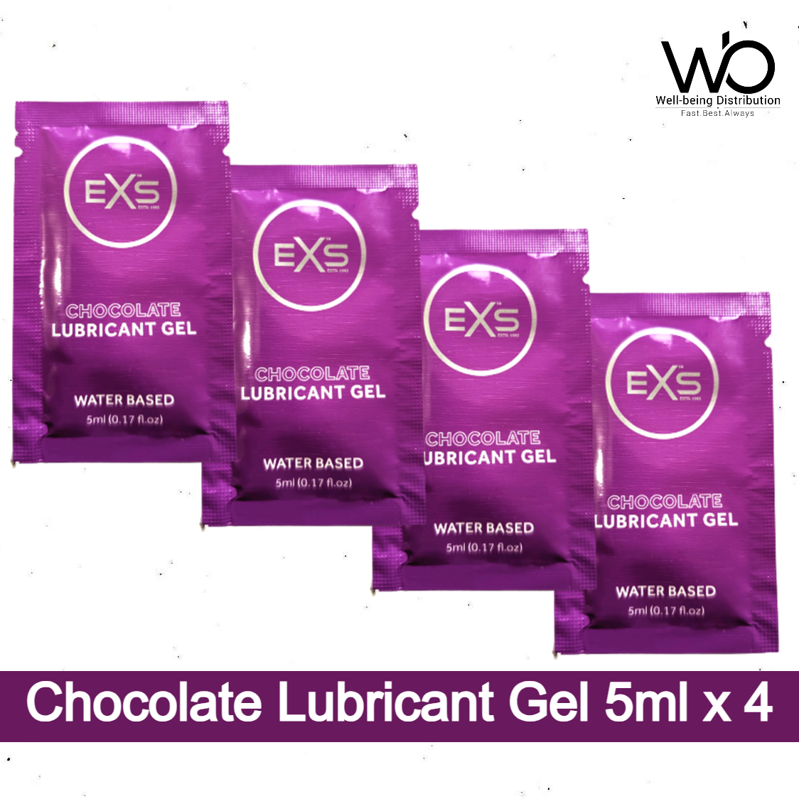 Picture of EXS Lubricant - Chocolate Flavored Water Based Lubricant 5ml x 4 Pouch - Travel/Honeymoon Pack
