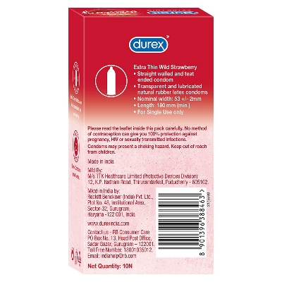 Picture of Durex - Extra Thin Wild Strawberry Flavored Condom