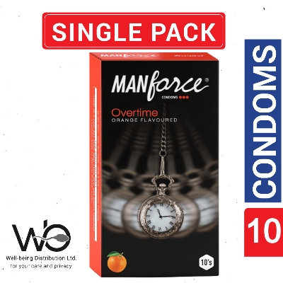 Picture of Manforce | Overtime Orange Flavor Dotted Condom For Men | 10pcs Pack | Made in India