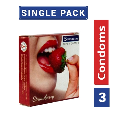 Picture of Sensation Strawberry Condom - Single Pack 3Pieces
