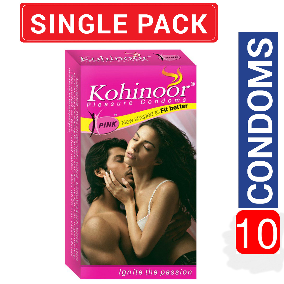 Picture of Kohinoor Pleasure Condom Pink Better Fit 10pcs Pack