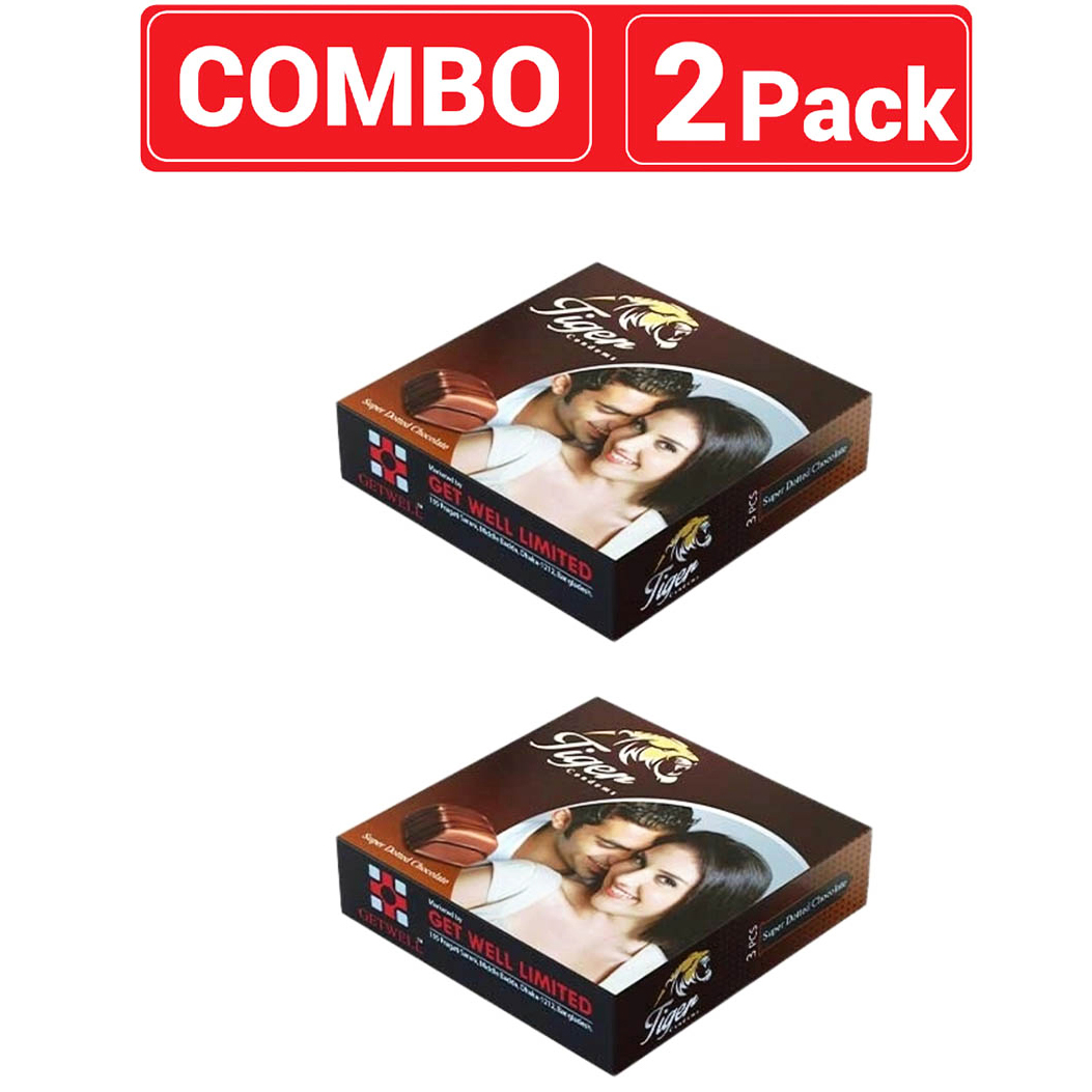 Picture of Tiger - Dotted Condoms Chocolate Flavour - Combo Pack - 2 Packs - 6pcs