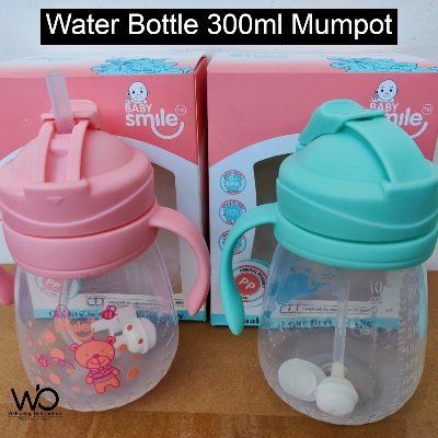 Picture of 1PCS Baby Mumpot Waterbottle Smile Baby Drinking Water Pot With Straw & Pipe 300Ml Multicolor Available