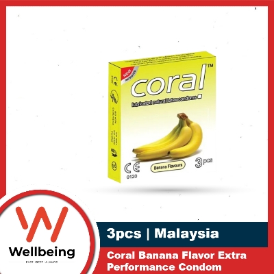 Picture of Coral Banana Flavor Extra Performance Condom | Single Pack 3pcs | Malaysia