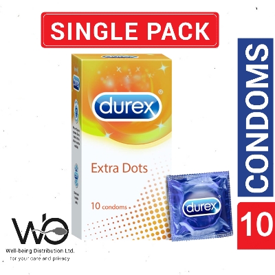 Picture of Durex Condom - Extra Dots Condoms for Men 10pcs Pack (Made in India)