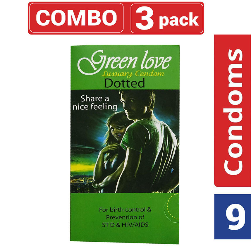 Picture of GreenLove Luxury Dotted Condom for Men | Combo 3 Packs - 3x3=9pcs