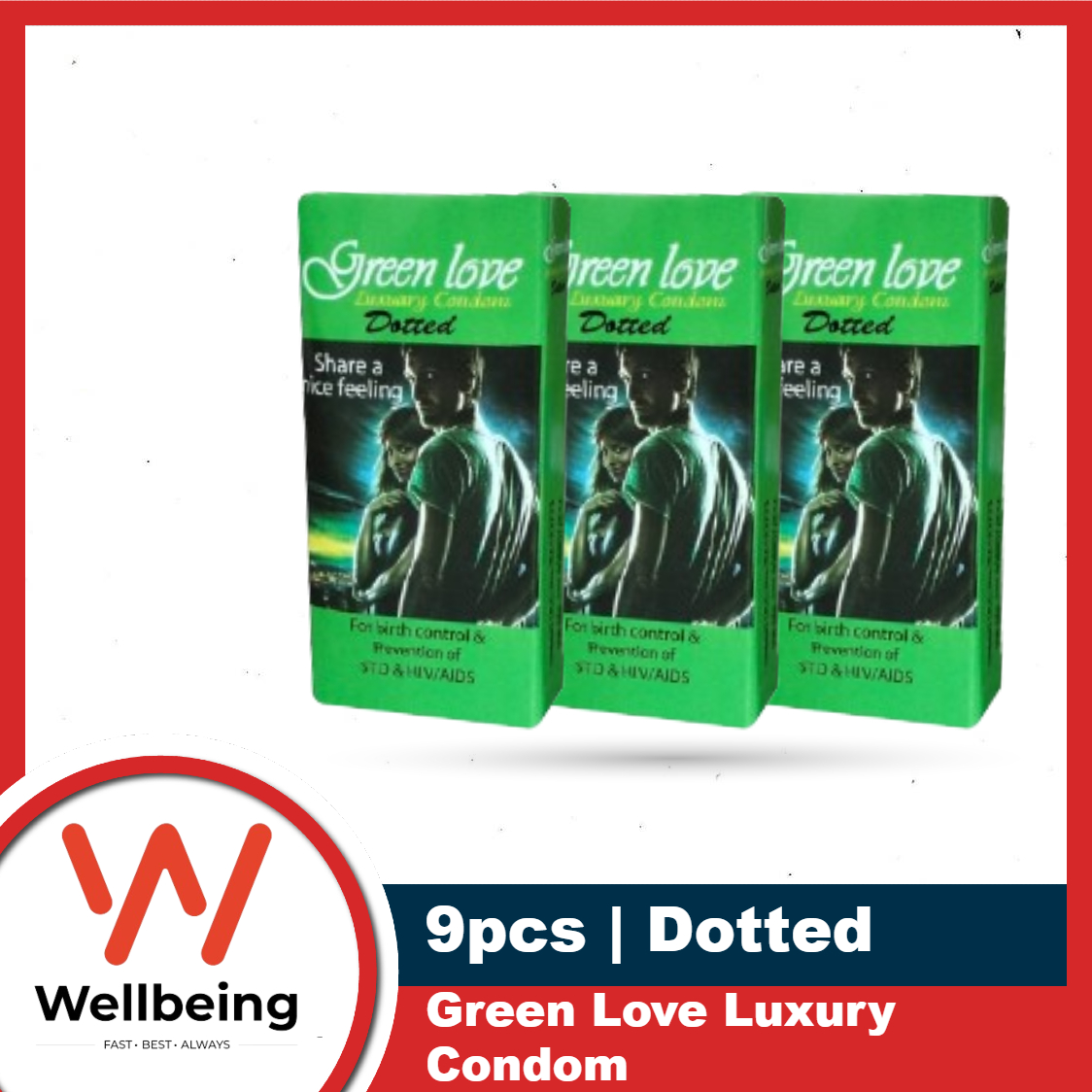 Picture of GreenLove Luxury Dotted Condom for Men | Combo 3 Packs - 3x3=9pcs