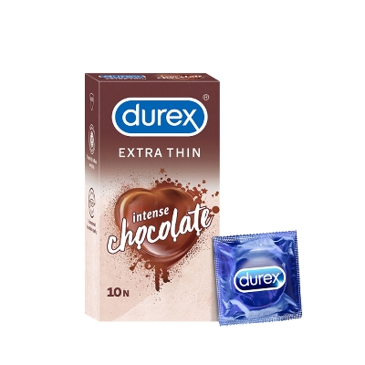 Picture of Durex - Extra Thin Intense Chocolate Flavored Condom For Men - Large Single Pack - 10x1=10pcs