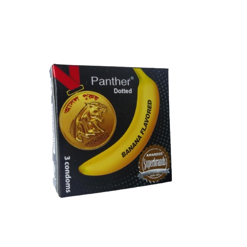 Picture of Panther - Dotted Banana Flavored Condom - Single Pack - 3x1=3pcs