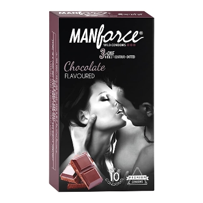 Picture of Manforce Chocolate Flavor Dotted Condom / Epic Super Thin Chocolate Flavor/ Manforce Game/ Premium Condoms 10pcs Pack - Made in India - Select Variants & Order