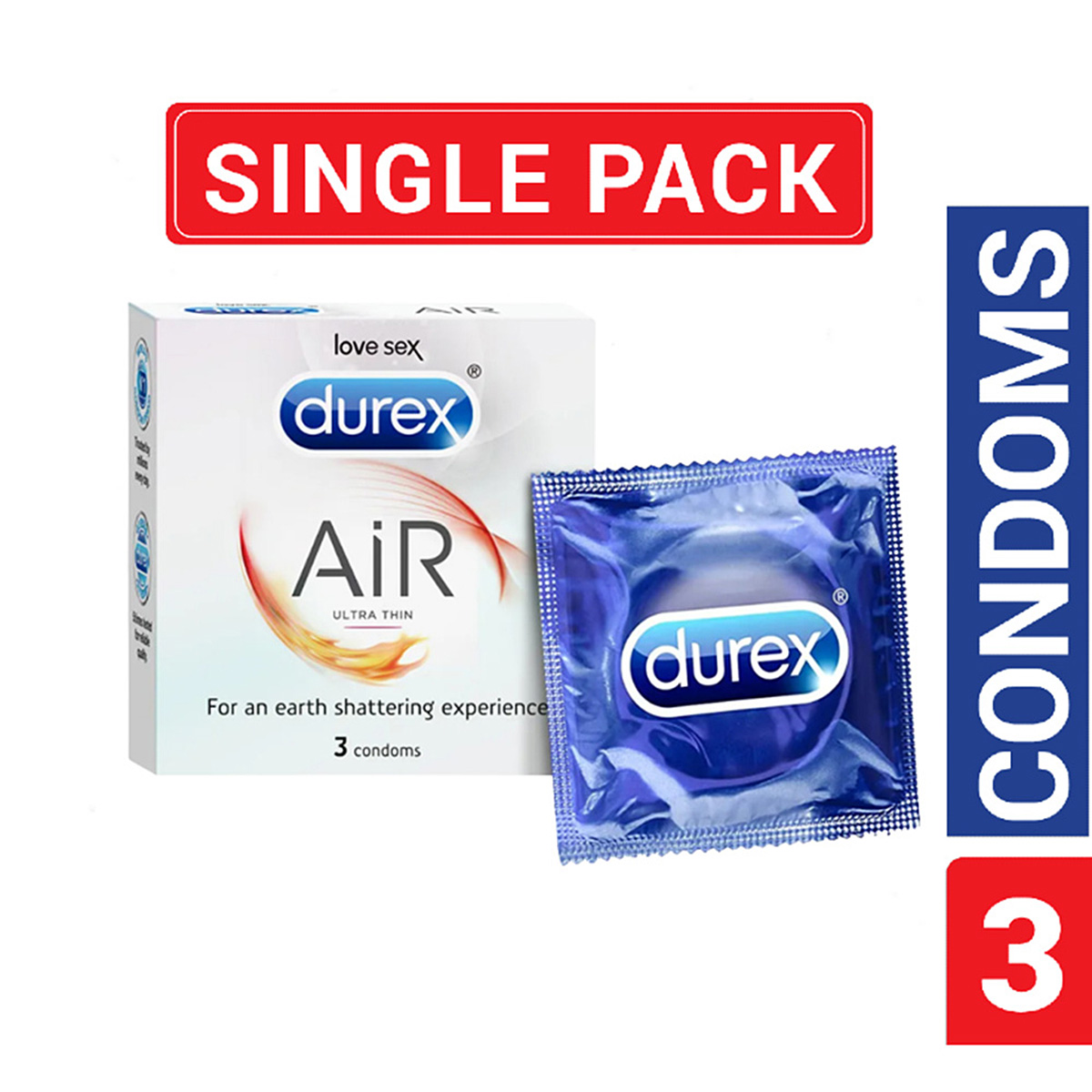 Picture of Durex - Air Ultra Thin Condom For Men Single Pack 3 pcs
