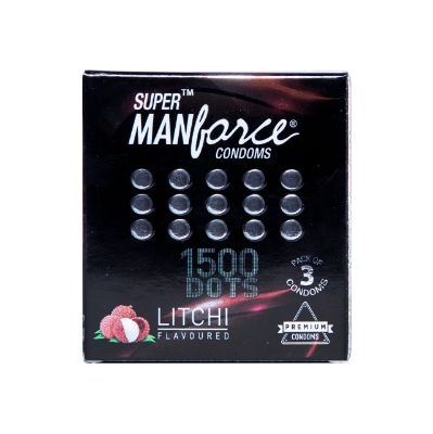 Picture of Manforce 3pcs Pack Chocolate/ 1500 Litchi/ Coctail Strawberry/ Stamina Orange, Pineapple/ Strawberry/ Black Grapes/ Game/ Premium Flavor Super Condoms Single Pack - Select Variants & Order