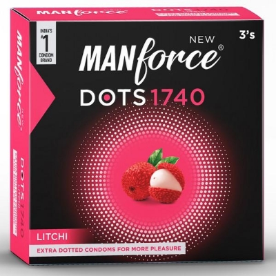 Picture of Manforce 3pcs Pack Chocolate/ 1500 Litchi/ 1740 Litchi/ Coctail Strawberry/ Stamina Orange, Pineapple/ Strawberry/ Black Grapes/ Game/ Premium Flavor Super Condoms Single Pack - Select Variants & Order