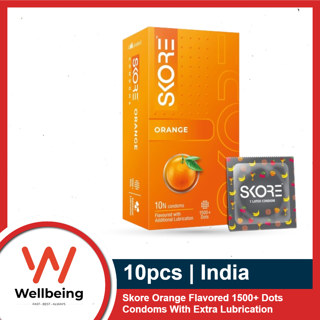 Picture of Skore Condom for Men Notout Climax Delay Condoms Dotted Condoms 10pcs Pack (Made in India)