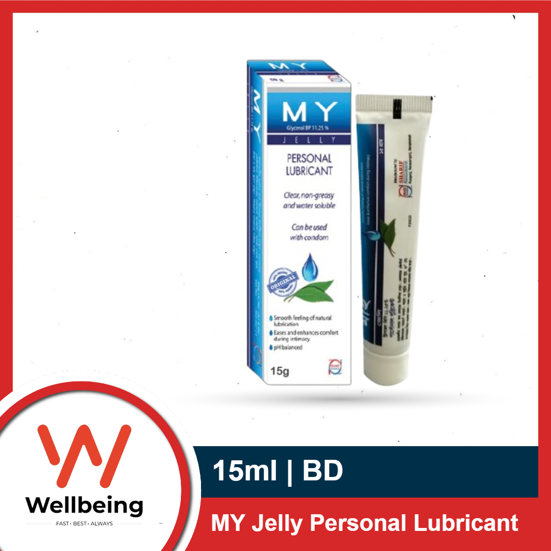 Picture of 2 Pack Combo MY Jelly Water Based Lubricant 15gm Tube | Works like KY Jelly
