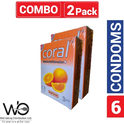 Picture of Coral Orange Natural Latex Condoms (Combo Pack)