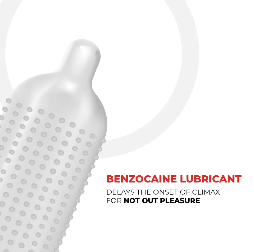 Picture of Skore Notout Climax Delay Condoms Dotted Condoms 10pcs Pack (Made in India)