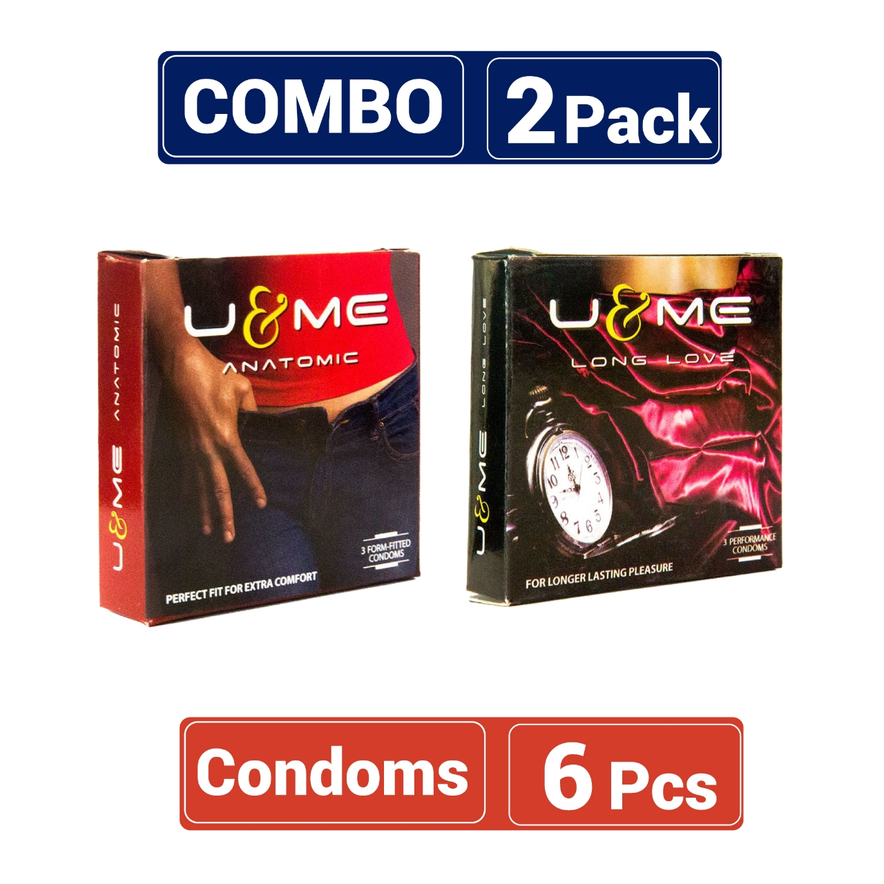 Picture of U&Me Mix - 1 Pack Long Love & 1 Pack Anatomic Condom - 3x2=6pcs