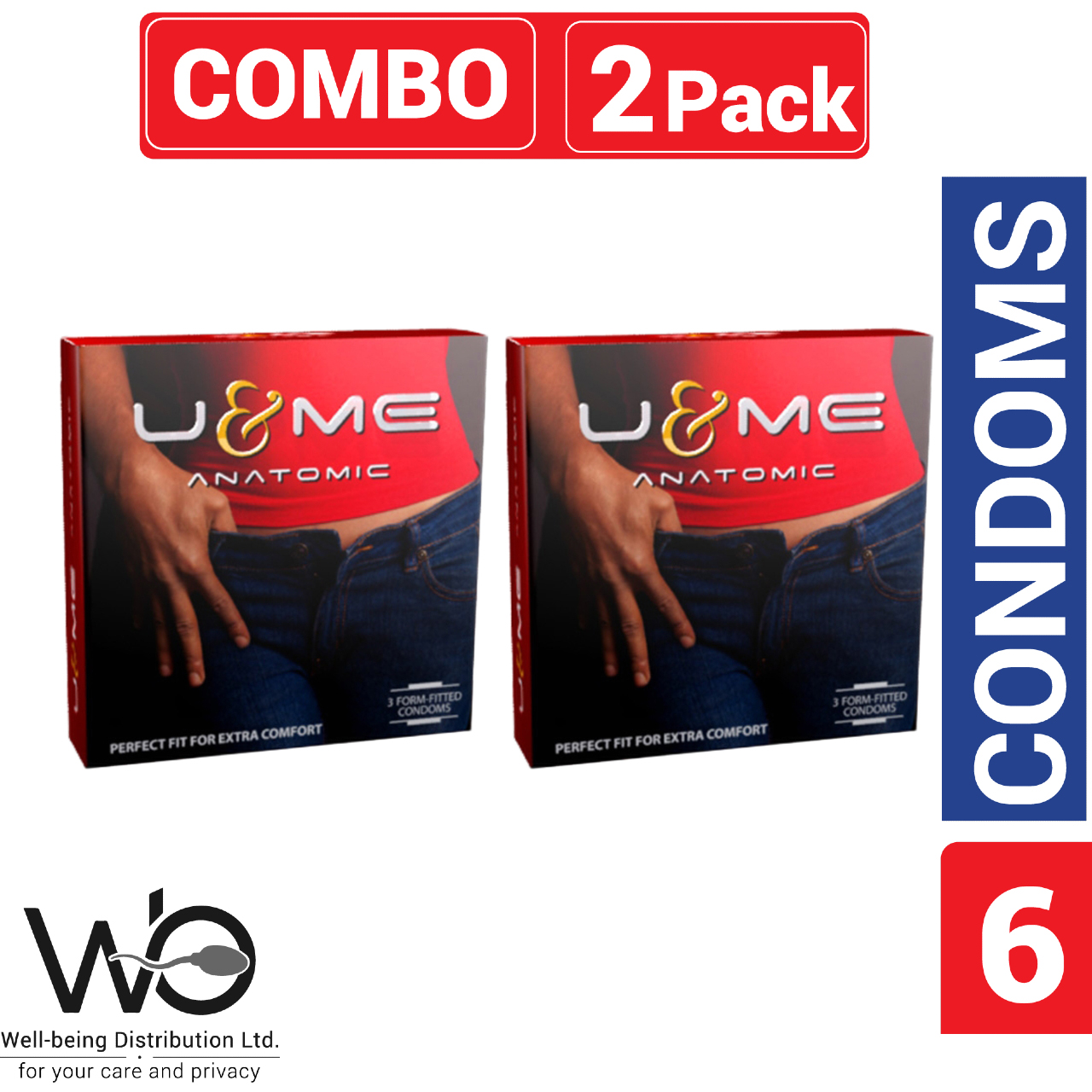 Picture of SMC U&Me Anatomic Condom Combo Pack 2 Packs 3x2=6Pieces
