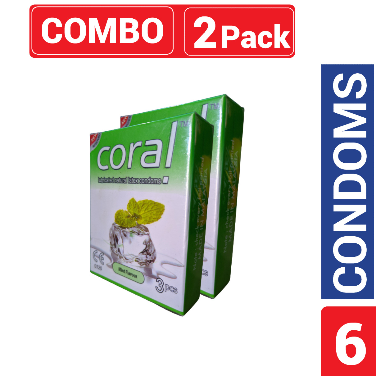 Picture of CORAL Mint Flavors Lubricated Latex Condom