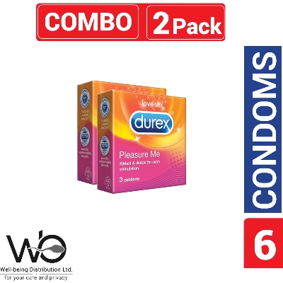 Picture of Durex - Pleasure Me Condom - Combo Pack - 2 Packs - 3x2=6pcs