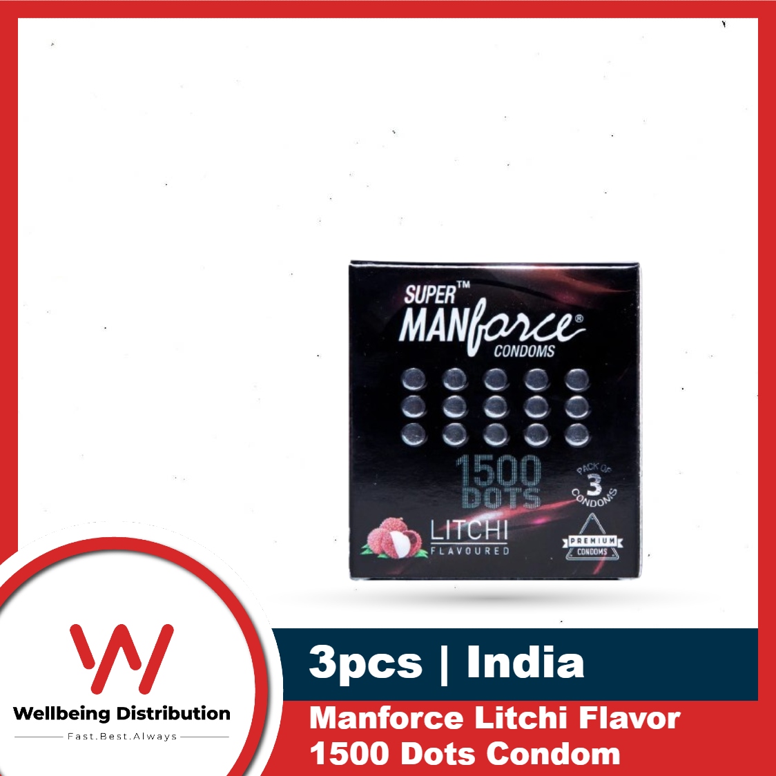 Picture of Manforce Condom 1500 Dots Litchi Flavor Condom 3pcs Condom (Made in India)
