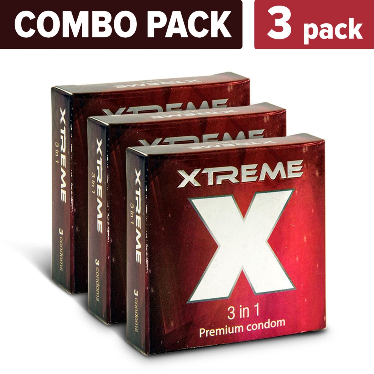 Picture of Xtreme 3 in 1 Premium Condom for Men | Combo Pack - 3 Packs - 3x3=9pcs | Malaysia
