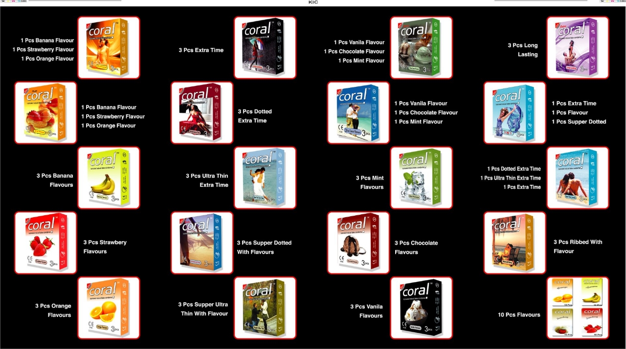 Picture of Coral 3 Fruits Flavors Girl Lubricated Natural Latex Condom for Men | Full Box 30pcs Condom | Malaysia