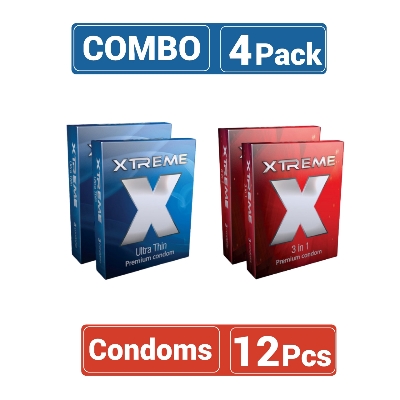 Picture of Xtreme Mix 2 Pack Ultra Thin 2 Pack 3 in 1 Condom 3x4=12pcs