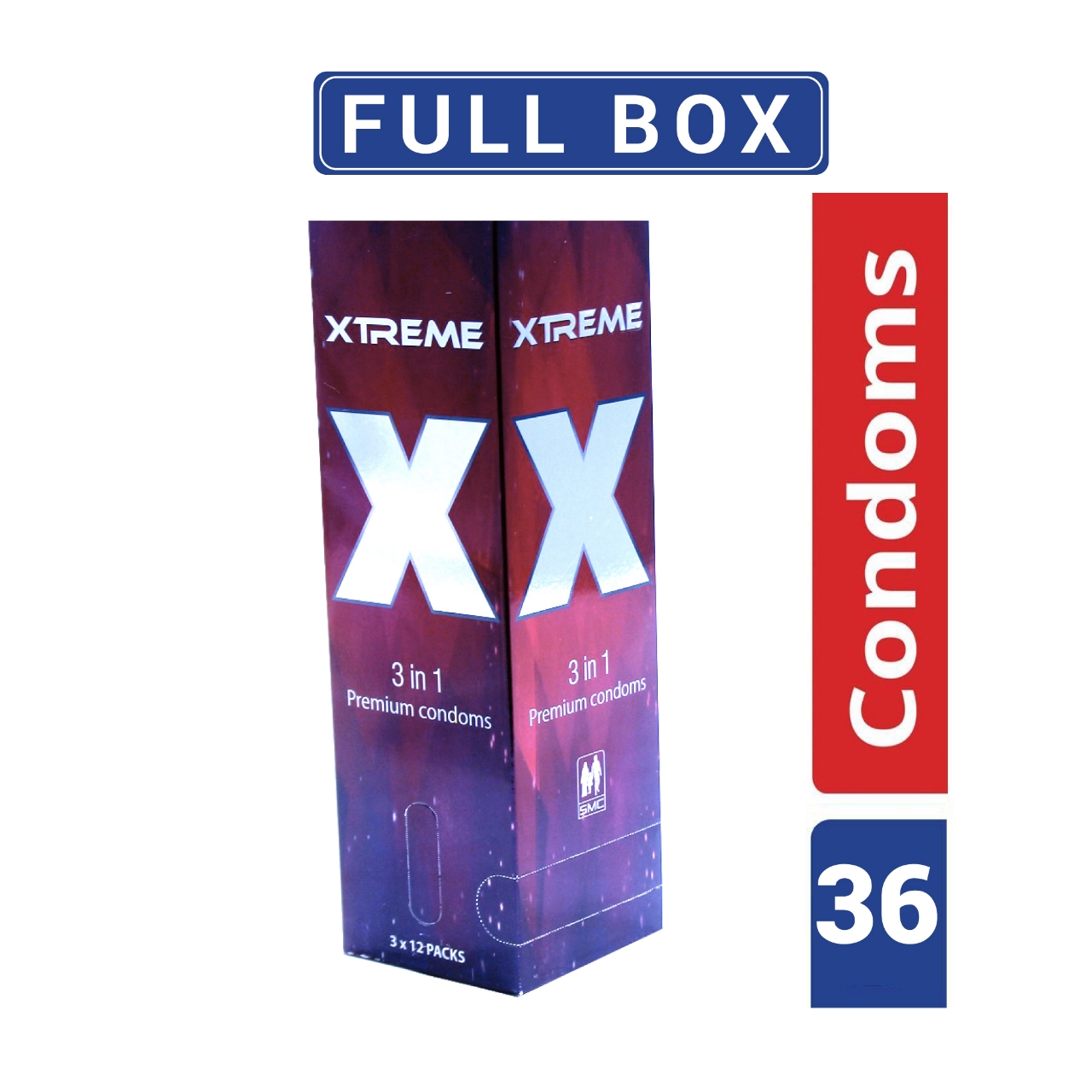 Picture of Xtreme - 3 in 1 Premium Condom - Full Box - 3x12=36pcs