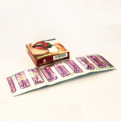 Picture of Sensation Condom - Strawberry Flavor Super Dotted - Full Box - 12 Pack x 3pcs=36pcs