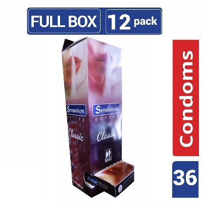 Picture of Sensation Classic Dotted Condom Full Box - 36pcs