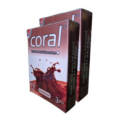 Picture of Coral - Chocolate Flavors Lubricated Natural Latex Condom - Combo 2 Packs