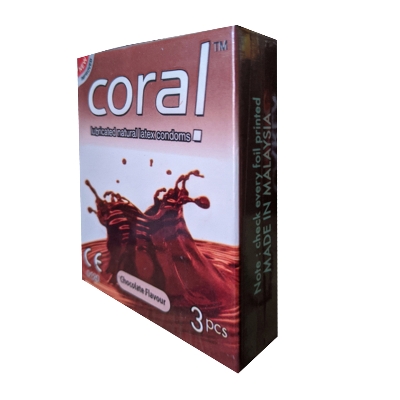 Picture of Coral - Chocolate Flavors Lubricated Natural Latex Condom - Combo 2 Packs