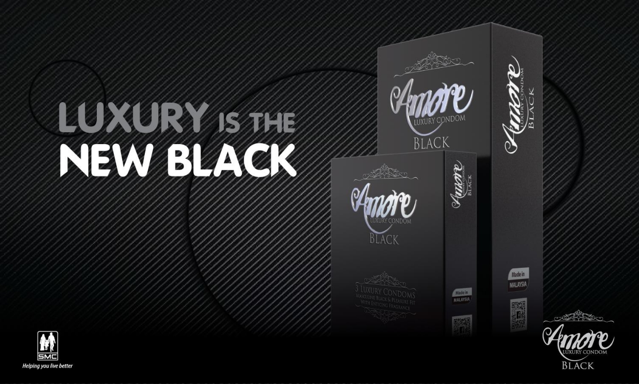 Picture of Amore Black Luxury Condom for Men 3pcs Pack