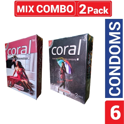 Picture of Coral Dotted Extra Time & Long-Lasting Extra Time Condom | Combo Pack 3x2=6pcs | Malaysia