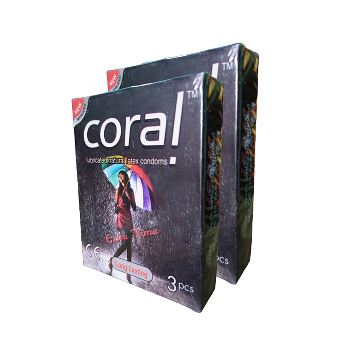 Picture of Coral - Long Lasting Extra Time Lubricated Natural Latex Condom - Combo Pack - 2 Packs - 3x2=6pcs