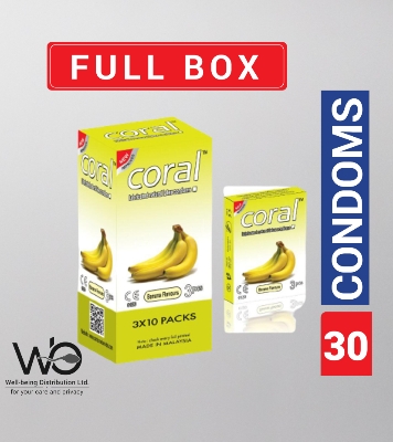Picture of Coral - Banana Flavor Extra Performance Condom - Full Box